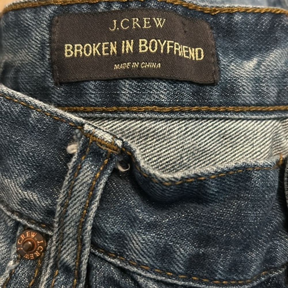 J Crew Broken In Boyfriend Womens Size 24 Blue Jeans - Picture 2 of 4
